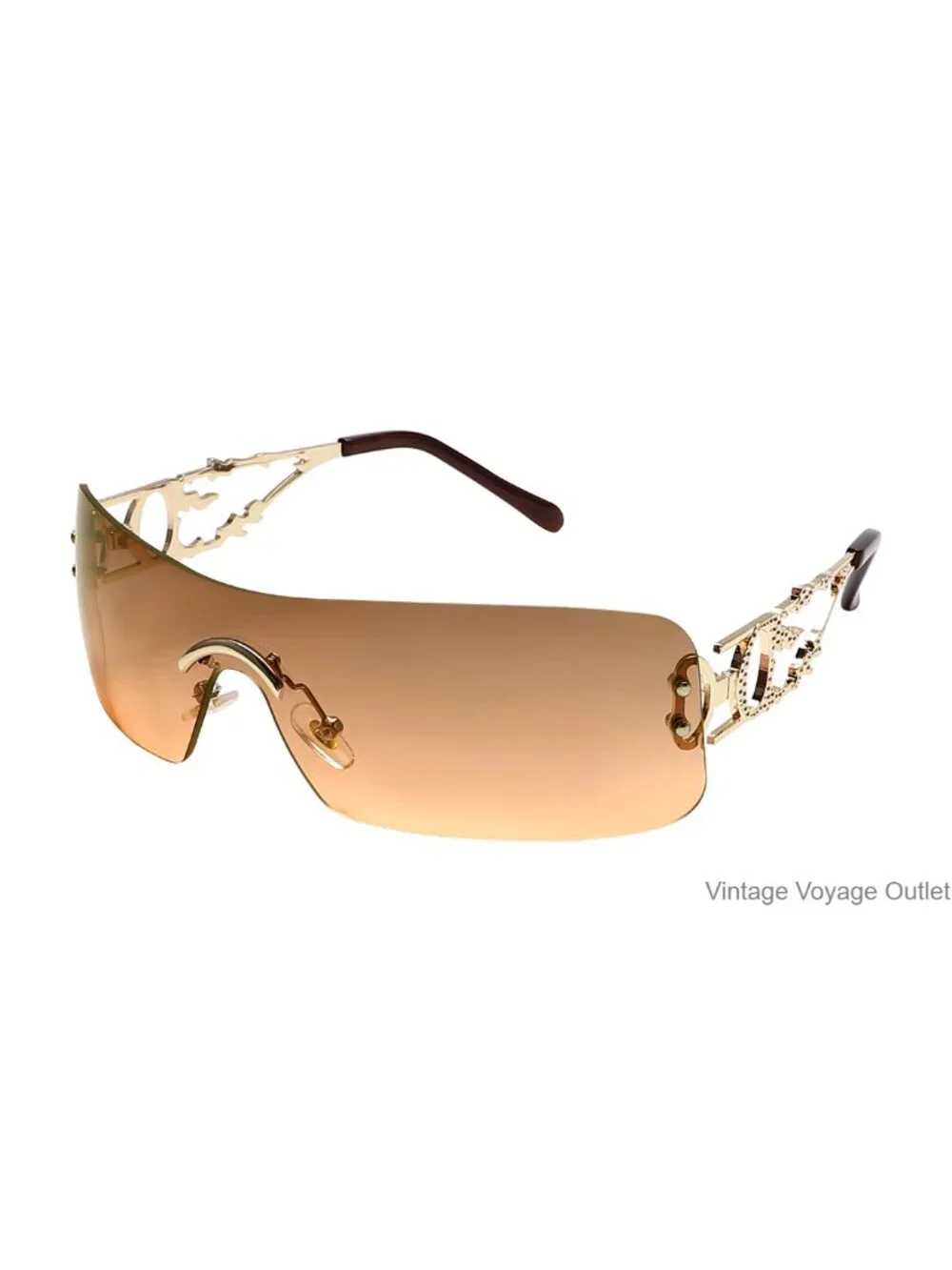 Y2K Rectangle Sunglasses Women Men Vintage Flame Design Metal Frame UV400